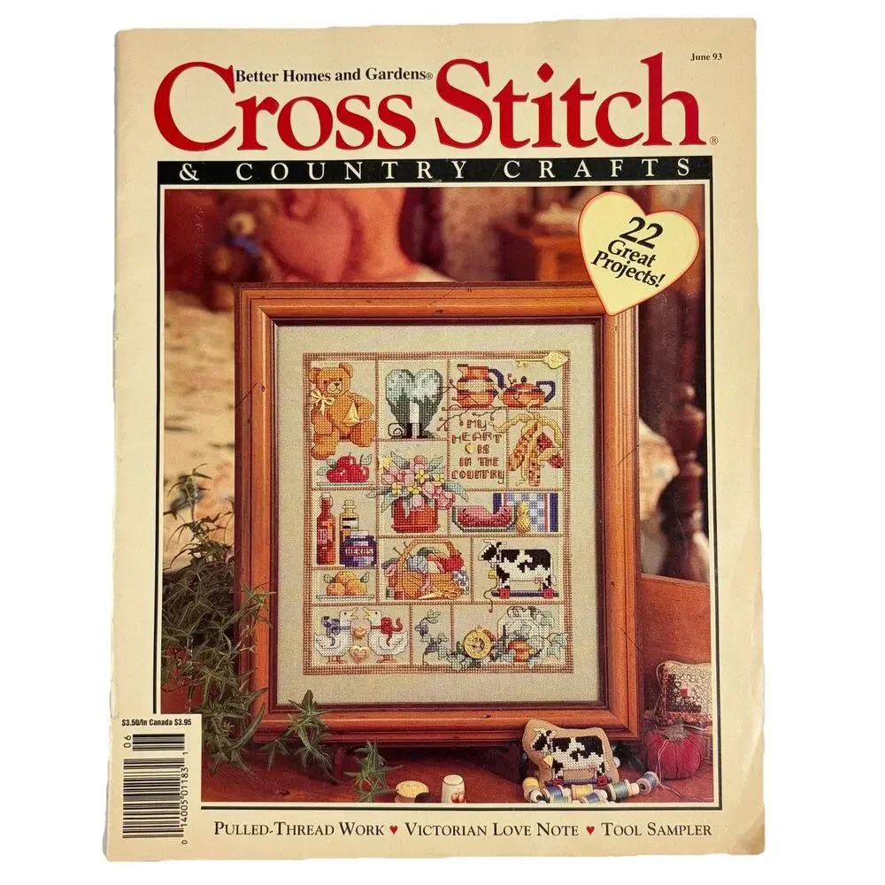 Cross Stitch & Country Crafts Magazine Lot 10 1987-93 Over 100+ Pattern Projects